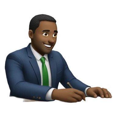 Signing a deal sticker