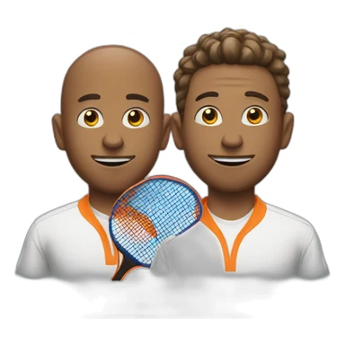 Two guys in shirts with table tennis sticker