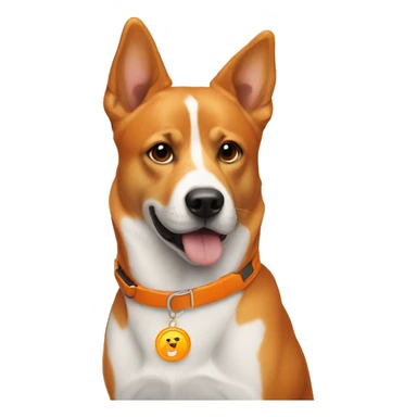 orange dogs with a koin icon on the collar sticker