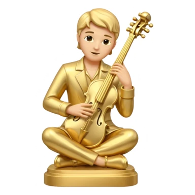 musician statue gold sticker