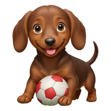 Perrito salchicha marrón sonriendo y jugando, dame varias variantes sticker