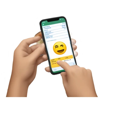 Person taking picture of receipt at dinner table sticker