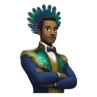 Peacock a super powerful man  sticker