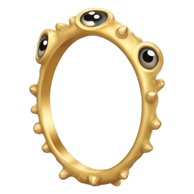 very thin gold ring studded with eyeballs sticker