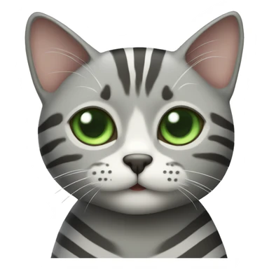 gray striped cat with green eyes  sticker