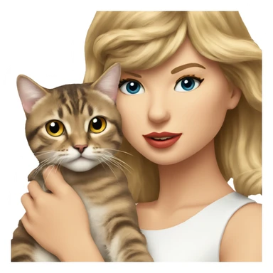 Taylor Swift holding a cat sticker