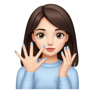 Manicura chica cute morocha sticker