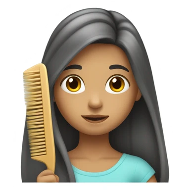 girl combing her hair sticker