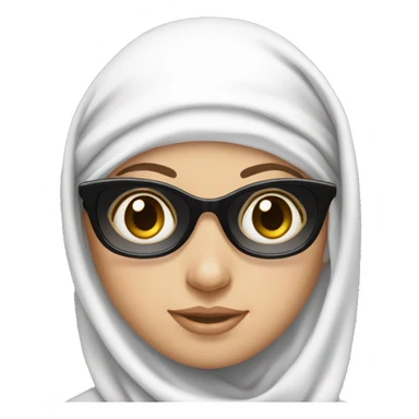 White girl in sunglasses and headscarf sticker
