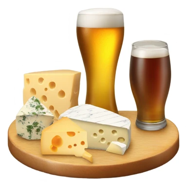 cheese table with a beer sticker