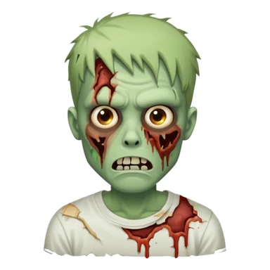 Zombie guy ios emoji wearing a white t shirt sticker