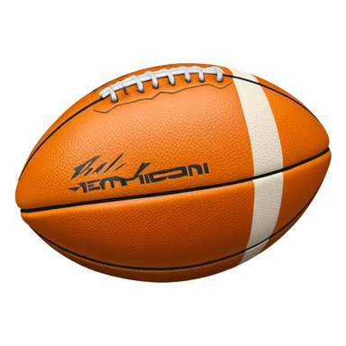 Cinematic Realistic image of an AFL ball with a rugged, textured leather surface and vibrant markings, rendered in rich detail with subtle signs of wear, set against a dynamic sports backdrop under energetic lighting sticker