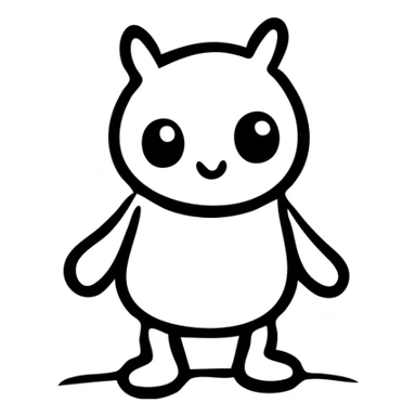 cute digimon monster with big head and small body sticker
