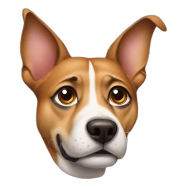 a dog with the face of robert downey jr sticker