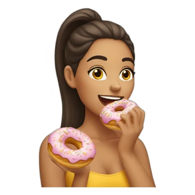 fit latin woman eating a donut sticker