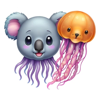 A jelly fish and a koala together sticker