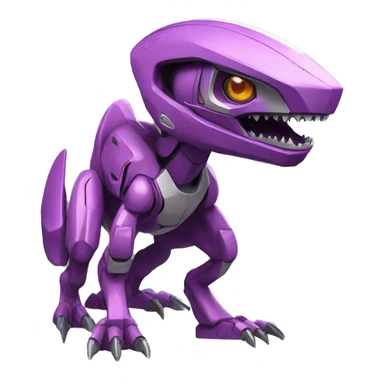 a Genesect-Raptor-Fakémon—hybrid with a futuristic visor-helmet full body sticker