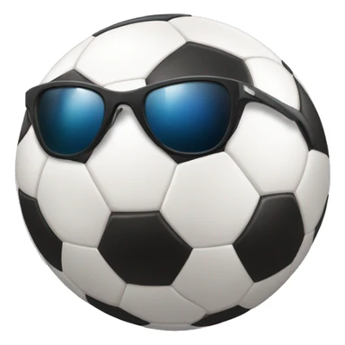 A soccer ball smiling wearing sunglasses sticker