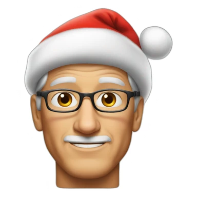 Tim Cook wearing a Santa hat sticker