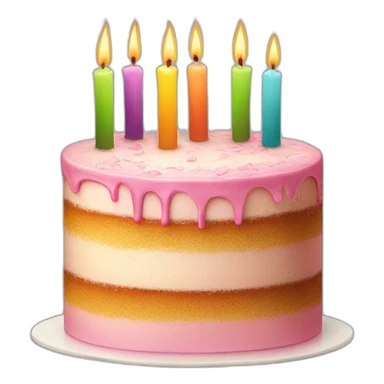 smiling cake colorful candles sticker
