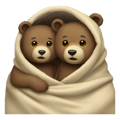 Two bears in a blacket sticker