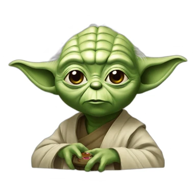 Yoda watching youtube sticker