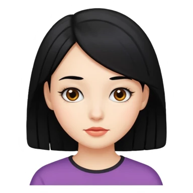 Emoji de chica con pelo negro sticker