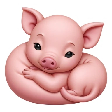 Sleeping Piglet – tiny pink pig curled up, eyes closed sticker