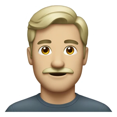 White guy with mustache  sticker