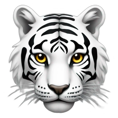 White with gray stripes tiger evil sticker