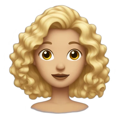 woman with blonde wavy hair and stars for eyes sticker