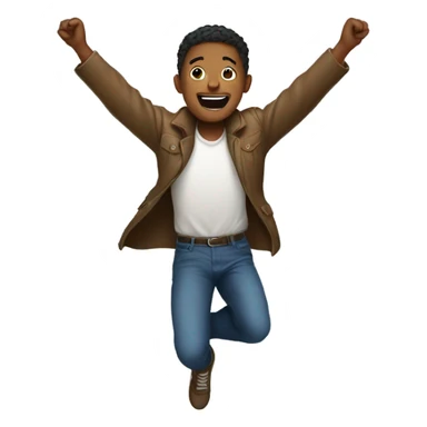 A men jumping with raised arms sticker