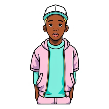Tyler the Creator wearing his pastel CHROMAKOPIA outfit sticker