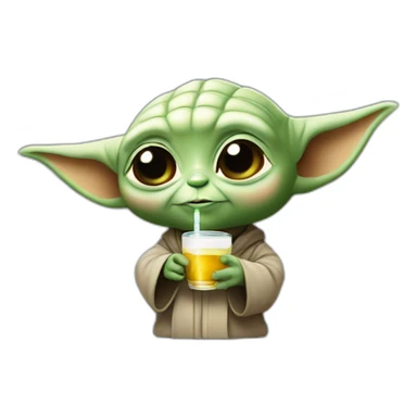 Bébé Yoda qui bois un verre de coca sticker