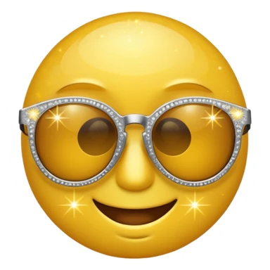 Emoji face with sunglasses with sparkles around  sticker
