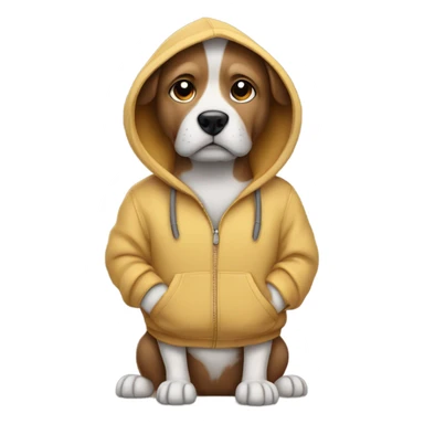 Dog in a hoodie with hands in pocket sticker