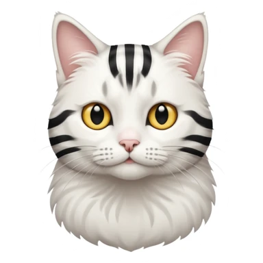 White tabby thin cat sticker