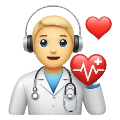 Medical chatbot logo emoji, speech bubble + heartbeat, minimal, friendly, professional sticker