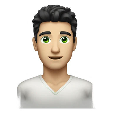 A very handsome white guy with black hair and green eyes ￼ sticker
