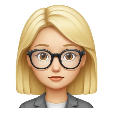 Blonde girl in glasses  sticker