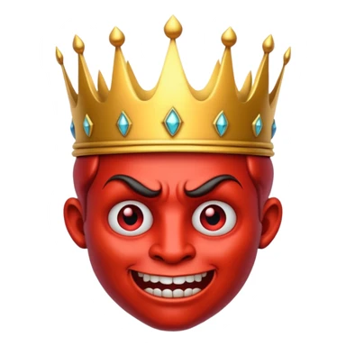 the crown is with the devil face sticker
