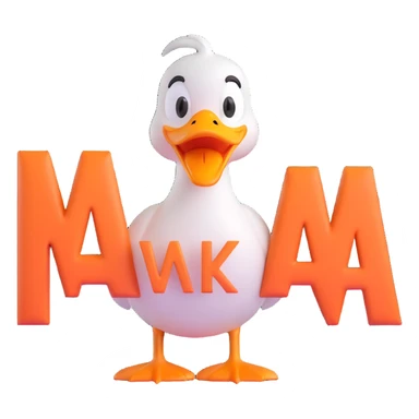 A cartoon-style duck with its beak open, shouting “WAK!” in big comic-style letters. The duck looks expressive and loud, with motion lines to show the sound. White background, bold and fun sticker