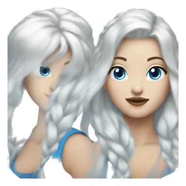 white haired girl with blue eyes and a long pixie hairstyle sticker