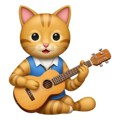 Chat playing the ukulele sticker