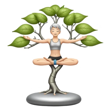 a computer doing yoga in tree pose sticker