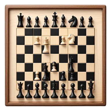 A chessboard with a few strategically placed pieces, including a king, queen, and pawns. The scene highlights the classic black and white squares of the board, emphasizing strategy and thoughtfulness in the game of chess. sticker