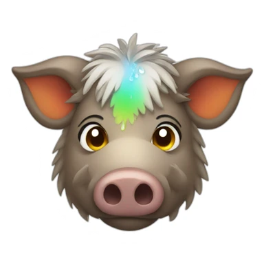 boar with rainbow tears sticker