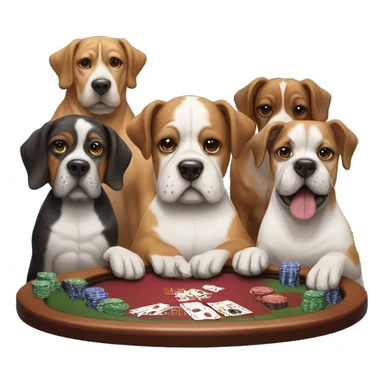 Dog playing poker sticker