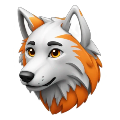 Mascotte de loup au foot en orange et noir sticker
