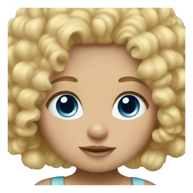 BLONDE HAIR BLUE EYE BABY GIRL WITH CURLY HAIR sticker